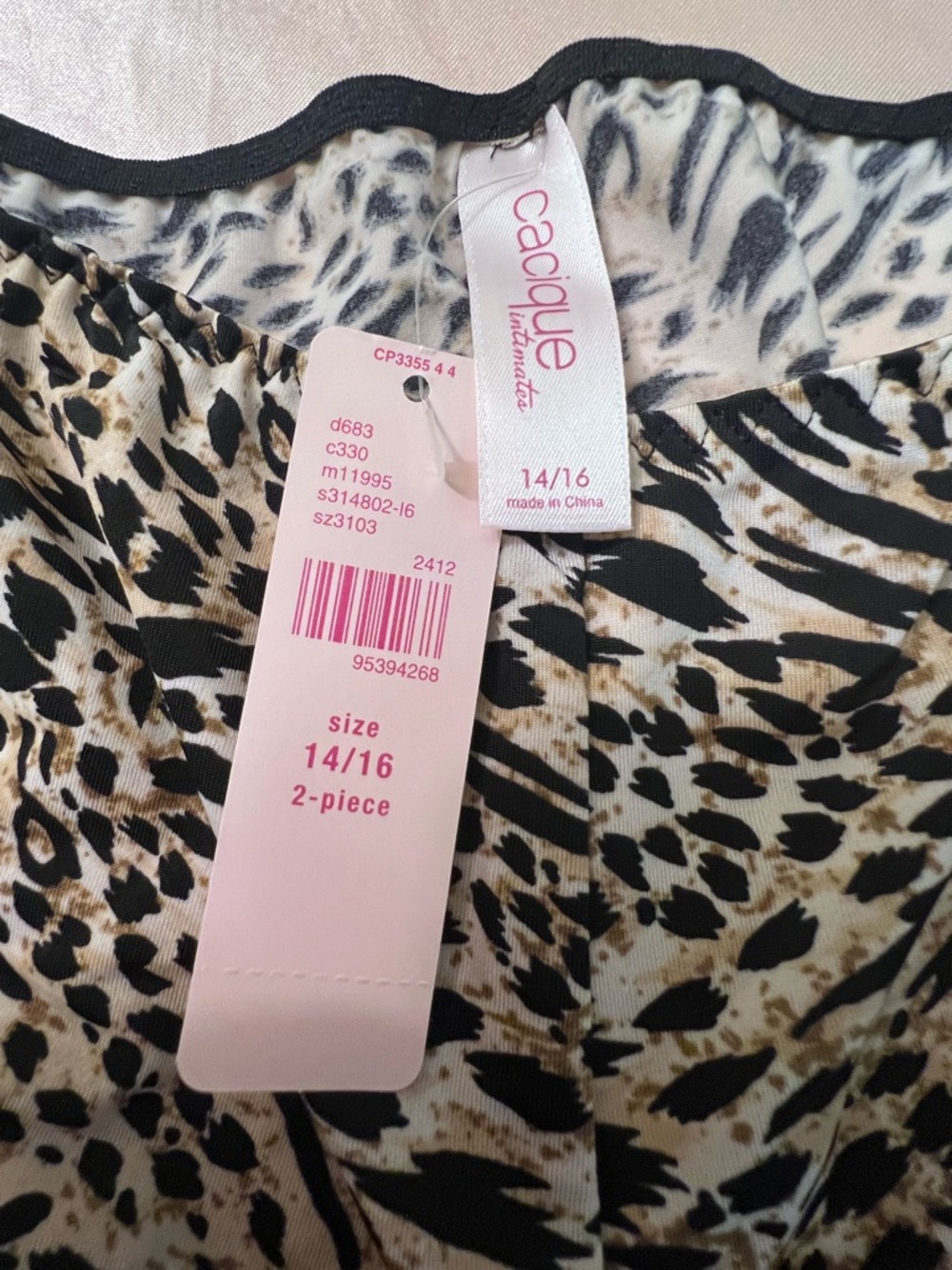 NWT Cacique Leopard-Print 2-piece Lingerie Set Chemise and Panties Sz 14 16 XL - Picture 7 of 7